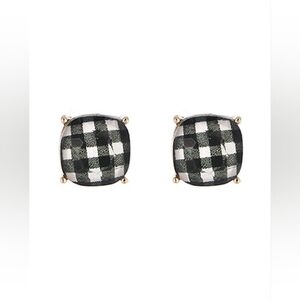 Black and White Plaid Earrings